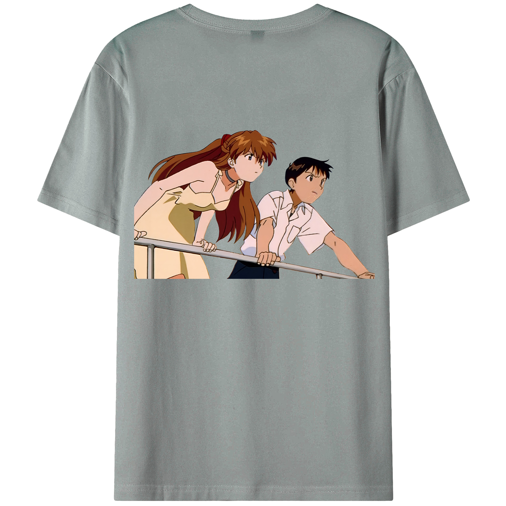 （画像用） EVA 新世紀エヴァンゲリオン 綿100％ メンズ半袖Tシャツ（バックプリント） 通気性